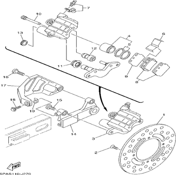 Piston Assy, caliper, Yamaha, 4ES-W0057-00